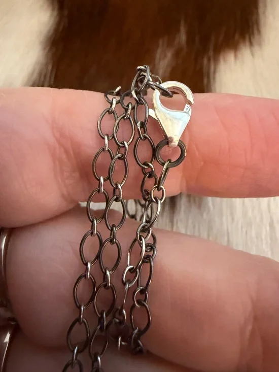 ❤️ Number 8 Turquoise Navajo Style Hand Stamped Unisex Matte Sterling Pendant - Picture 11 of 12